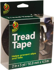 Duck - Black Solid Color Anti-Slip Vinyl Tape - 2" Wide x 15' Long, General Traffic - Industrial Tool & Supply