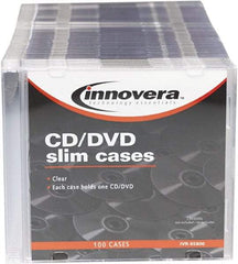 innovera - 1 Compartment, 4-7/8 Inch Wide x 1/4 Inch Deep x 5-5/8 Inch High, CD/DVD Storage Case - Polystyrene, Clear - Industrial Tool & Supply