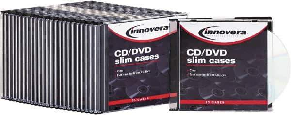 innovera - 1 Compartment, 4-7/8 Inch Wide x 1/4 Inch Deep x 5-5/8 Inch High, CD/DVD Case - Polystyrene, Clear - Industrial Tool & Supply