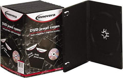 innovera - 1 Compartment, 5-3/8 Inch Wide x 1/2 Inch Deep x 7-1/2 Inch High, DVD Case - Plastic, Black - Industrial Tool & Supply
