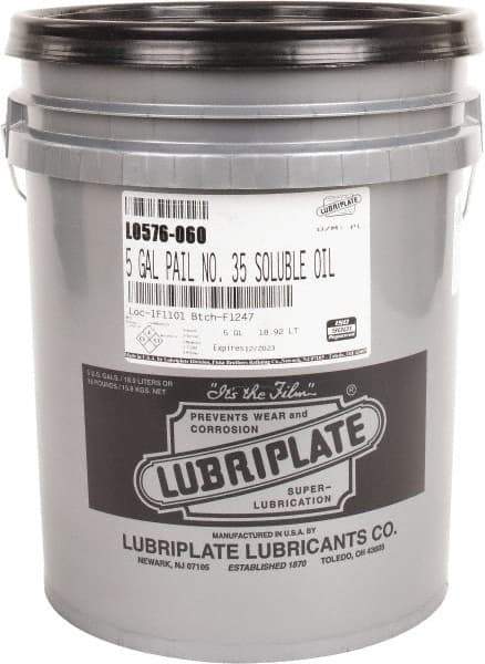 Lubriplate - Lubriplate 35, 5 Gal Pail Cutting Fluid - Water Soluble - Industrial Tool & Supply