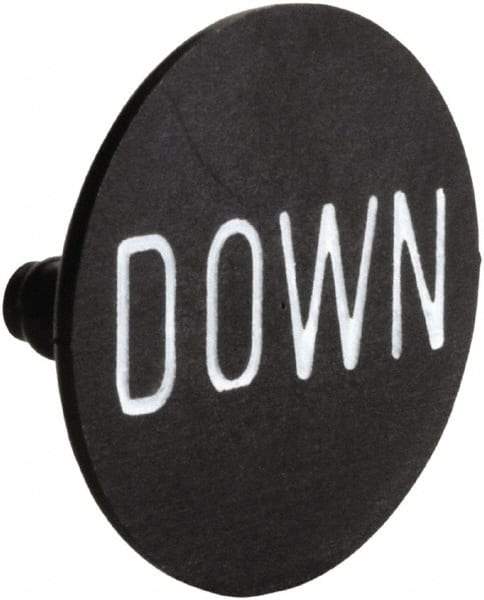 Square D - Legend Plate - Down - 30mm Hole Diameter, 2.2 Inch Wide x 0.1 Inch High x 30mm Overall Diameter - Industrial Tool & Supply