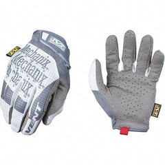 Mechanix Wear - Size M Work Gloves - For Mechanic's & Lifting, Uncoated, Hook & Loop Cuff, Full Fingered, Gray/White, Paired - Industrial Tool & Supply