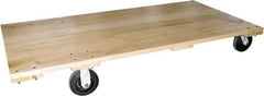 Fairbanks - 1,400 Lb Capacity Hardwood Platform Truck - Hardwood Deck, 30" OAW, 60" Platform Length, Mold On Rubber Casters - Industrial Tool & Supply