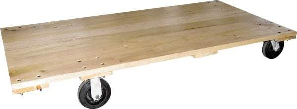 Fairbanks - 2,000 Lb Capacity Hardwood Platform Truck - Hardwood Deck, 36" OAW, 72" Platform Length, Mold On Rubber Casters - Industrial Tool & Supply