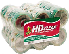 Duck - 1-7/8" x 55 Yd Clear Acrylic Adhesive Packaging Tape - Polypropylene Film Backing, 2.6 mil Thick, 31 Lb Tensile Strength, Series DUC - Industrial Tool & Supply