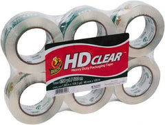 Duck - 1-7/8" x 110 Yd Clear Acrylic Adhesive Packaging Tape - Polypropylene Film Backing, 2.6 mil Thick, 31 Lb Tensile Strength, Series DUC - Industrial Tool & Supply
