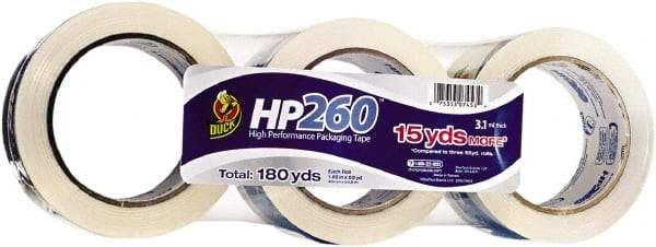 Duck - 1-7/8" x 60 Yd Clear Acrylic Adhesive Packaging Tape - Polypropylene Film Backing, 3.1 mil Thick, 35 Lb Tensile Strength, Series DUC - Industrial Tool & Supply