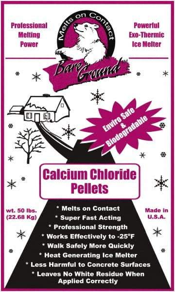 Bare Ground Solutions - 50 Lb Bag Calcium Chloride Pellets - Effective to -20°F - Industrial Tool & Supply