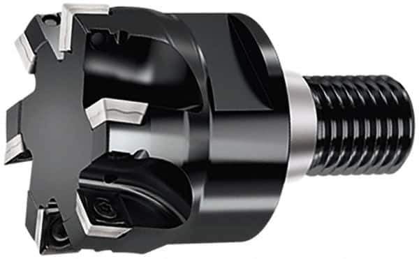 Walter - 24.99mm Cut Diam, 6.5mm Max Depth of Cut, 35mm OAL, Indexable Square Shoulder End Mill - SD..09T3.. Inserts, T22 Modular Connection, 90° Lead Angle, Through Coolant, Series M4132 - Industrial Tool & Supply