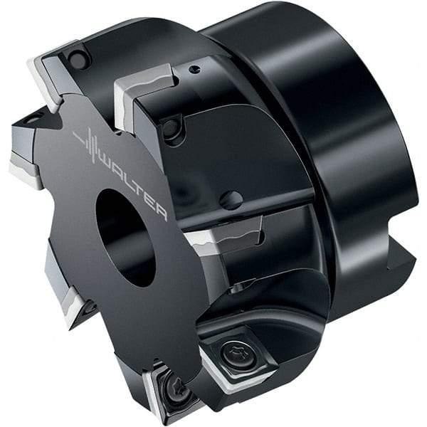 Walter - 5 Inserts, 62.99mm Cut Diam, 22mm Arbor Diam, 8.41mm Max Depth of Cut, Indexable Square-Shoulder Face Mill - 90° Lead Angle, 40.01mm High, SD.W09T3.. Insert Compatibility, Through Coolant, Series M4132 - Industrial Tool & Supply