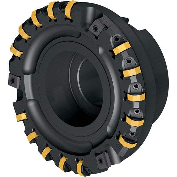 Walter - 21 Inserts, 159.99mm Cut Diam, 40.01mm Arbor Diam, 8.41mm Max Depth of Cut, Indexable Square-Shoulder Face Mill - 90° Lead Angle, 62.99mm High, OHNF050408. Insert Compatibility, Through Coolant, Series M2025 - Industrial Tool & Supply