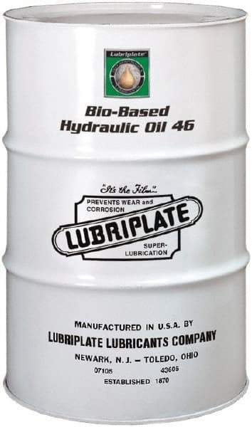 Lubriplate - 55 Gal Drum Botanical Hydraulic Oil - SAE 20, ISO 46, 43.8 cSt at 40°C & 9.67 cSt at 100°C - Industrial Tool & Supply