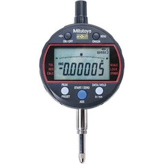 Mitutoyo - 0 to 1/2" Range, 0.001mm Graduation, Electronic Drop Indicator - Flat Back, Accurate to 0.0001", Inch & Metric System, LCD Display - Industrial Tool & Supply