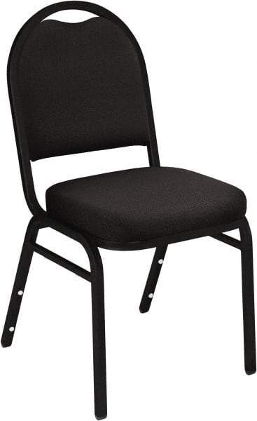 NPS - Fabric Black Stacking Chair - Black Frame, 18" Wide x 20" Deep x 34" High - Industrial Tool & Supply
