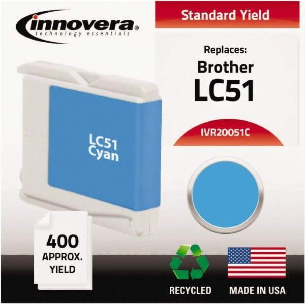 innovera - Cyan Ink Cartridge - Use with Brother DCP-130C, 330C, 350C, Fax 1360, 1860C, 1960C, 2480C, 2580C, MFC-230C, 240C, 440CN, 465CN, 665CW, 685CW, 845CW, 885CW, 3360C, 5460CN, 5860CN - Industrial Tool & Supply