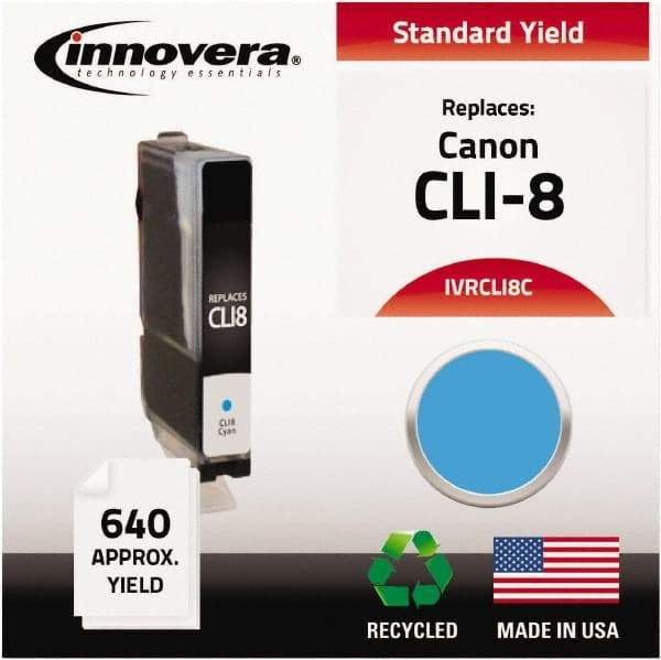 innovera - Cyan Inkjet Printer Cartridge - Use with Canon PIXMA iP3300, iP3500, iP4200, iP4300, iP4500, iP5200, MP500, MP510, MP520, MP530, MP600, MP610, MP800, MP810, MP830, MP950, MP960, MP970, MX700, MX850 - Industrial Tool & Supply