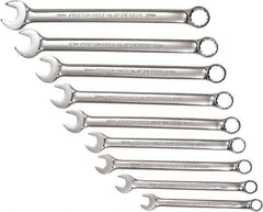 Proto - 9 Piece, 10mm to 18mm, 12 Point Combination Wrench Set - Metric Measurement Standard, Full Polish Chrome Finish, Comes in Tool Roll - Industrial Tool & Supply