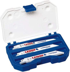 Lenox - 15 Piece, 6" Long x 0.04" to 0.05" Thick, Bi-Metal Reciprocating Saw Blade Set - Straight Profile, 6 to 18 Teeth per Inch, Toothed Edge - Industrial Tool & Supply