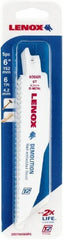 Lenox - 6" Long x 7/8" Thick, Bi-Metal Reciprocating Saw Blade - Straight Profile, 6 TPI, Toothed Edge - Industrial Tool & Supply