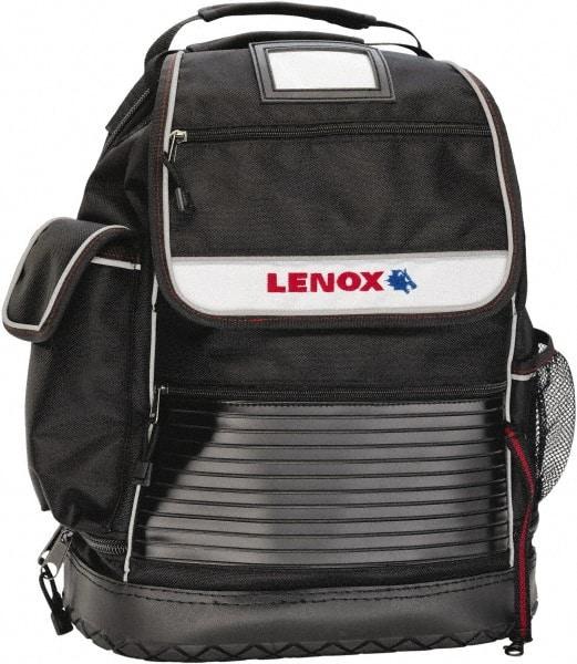 Lenox - 30 Pocket Black Ballistic Nylon Backpack Tool Bag - 6" Wide x 14" Deep x 18" High - Industrial Tool & Supply