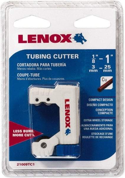 Lenox - 1/8" to 1" Pipe Capacity, Tube Cutter - Cuts Copper - Industrial Tool & Supply