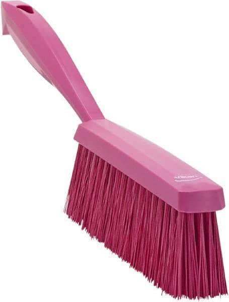 Vikan - 14" OAL, Polyester Staple Set Bench Brush - 2" Bristle Length, 6-3/8" Long Head, Pink - Industrial Tool & Supply