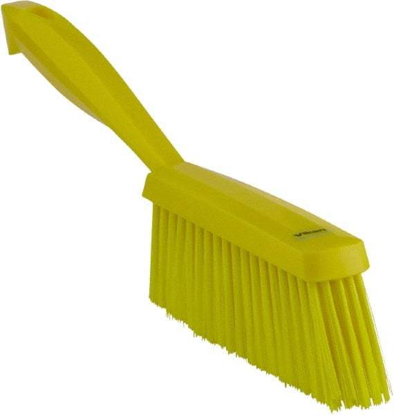 Vikan - 14" OAL, Polyester Staple Set Bench Brush - 2" Bristle Length, 6-3/8" Long Head, Yellow - Industrial Tool & Supply