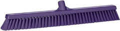 Vikan - 24" Fine Particle Synthetic Push Broom - 2" Bristle Length, Plastic Block, European Threaded Handle Connection - Industrial Tool & Supply