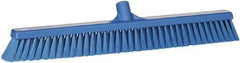 Vikan - 24" Fine Particle Synthetic Push Broom - 2" Bristle Length, Plastic Block, European Threaded Handle Connection - Industrial Tool & Supply