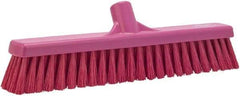 Vikan - 16" Fine Particle Synthetic Push Broom - 2" Bristle Length, Plastic Block, European Threaded Handle Connection - Industrial Tool & Supply