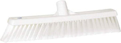 Vikan - 16" Fine Particle Synthetic Push Broom - 2" Bristle Length, Plastic Block, European Threaded Handle Connection - Industrial Tool & Supply