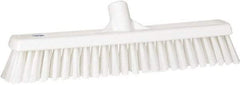 Vikan - 16" Fine Particle Synthetic Push Broom - 2" Bristle Length, Plastic Block, European Threaded Handle Connection - Industrial Tool & Supply