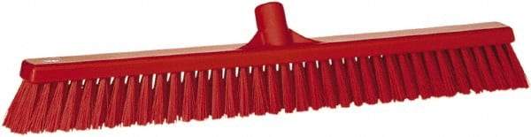 Vikan - 24" Combo Duty Synthetic Push Broom - 2" Bristle Length, Plastic Block, European Threaded Handle Connection - Industrial Tool & Supply