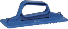 Vikan - 9" Long x 3-3/4" Wide Scouring Pad Holder - Blue - Industrial Tool & Supply