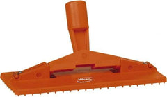 Vikan - 9" Long x 3-3/4" Wide Scouring Pad Holder - Orange - Industrial Tool & Supply
