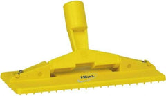 Vikan - 9" Long x 3-3/4" Wide Scouring Pad Holder - Yellow - Industrial Tool & Supply
