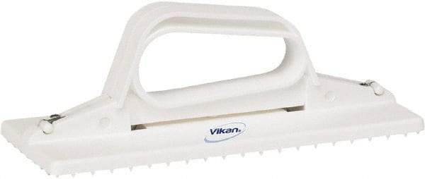Vikan - 9" Long x 3-3/4" Wide Scouring Pad Holder - White - Industrial Tool & Supply