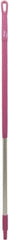 Vikan - 51 x 1-1/4" Aluminum Squeegee Handle - European Threaded Connection, Pink - Industrial Tool & Supply