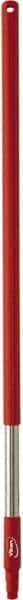 Vikan - 59 x 1-1/4" Fiberglass Squeegee Handle - European Threaded Connection, Red - Industrial Tool & Supply