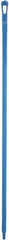 Vikan - 59 x 1-1/4" Polypropylene Squeegee Handle - European Threaded Connection, Blue - Industrial Tool & Supply