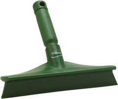 Vikan - 9.84" Rubber Blade Bench Squeegee - Single Edge, Green, Plastic Holder - Industrial Tool & Supply