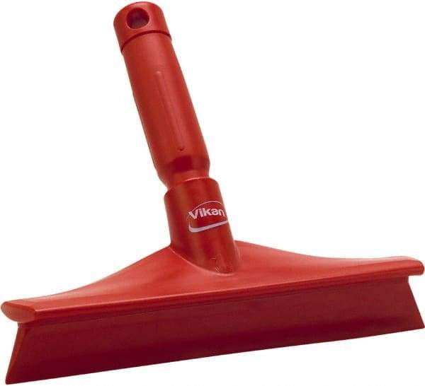 Vikan - 9.84" Rubber Blade Bench Squeegee - Single Edge, Red, Plastic Holder - Industrial Tool & Supply
