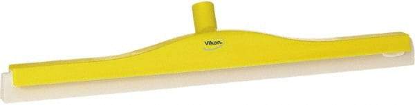 Vikan - 24" Foam Rubber Blade Floor Squeegee - Double Edge, Yellow, Plastic Holder - Industrial Tool & Supply