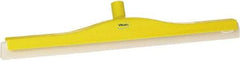Vikan - 24" Foam Rubber Blade Floor Squeegee - Double Edge, Yellow, Plastic Holder - Industrial Tool & Supply