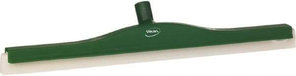 Vikan - 24" Foam Rubber Blade Floor Squeegee - Double Edge, Green, Plastic Holder - Industrial Tool & Supply