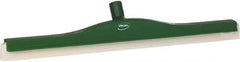 Vikan - 24" Foam Rubber Blade Floor Squeegee - Double Edge, Green, Plastic Holder - Industrial Tool & Supply