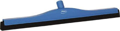 Vikan - 24" Foam Rubber Blade Bench Squeegee - Double Edge, Blue, Plastic Holder - Industrial Tool & Supply
