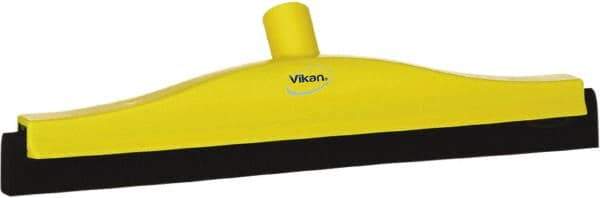 Vikan - 16" Foam Rubber Blade Bench Squeegee - Double Edge, Yellow, Plastic Holder - Industrial Tool & Supply