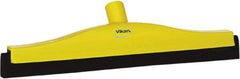 Vikan - 16" Foam Rubber Blade Bench Squeegee - Double Edge, Yellow, Plastic Holder - Industrial Tool & Supply